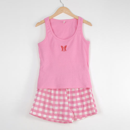 Pijama Feminino Regata Bordado Laço