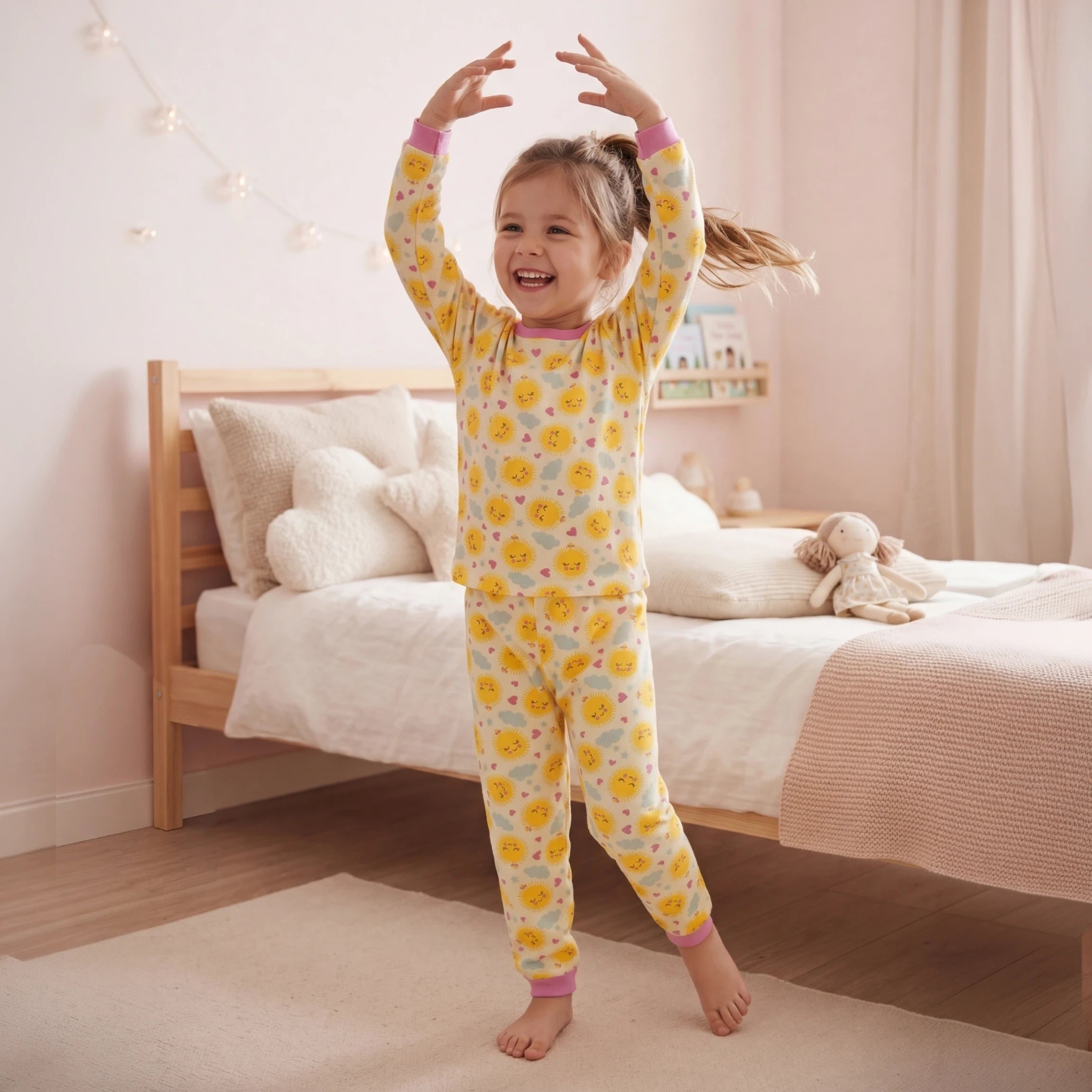 Pijama Longo Feminino Infantil - Estampa Sol - 024002