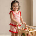 Pijama Regata Feminino Infantil - Estampa Selos Vermelho - 023008