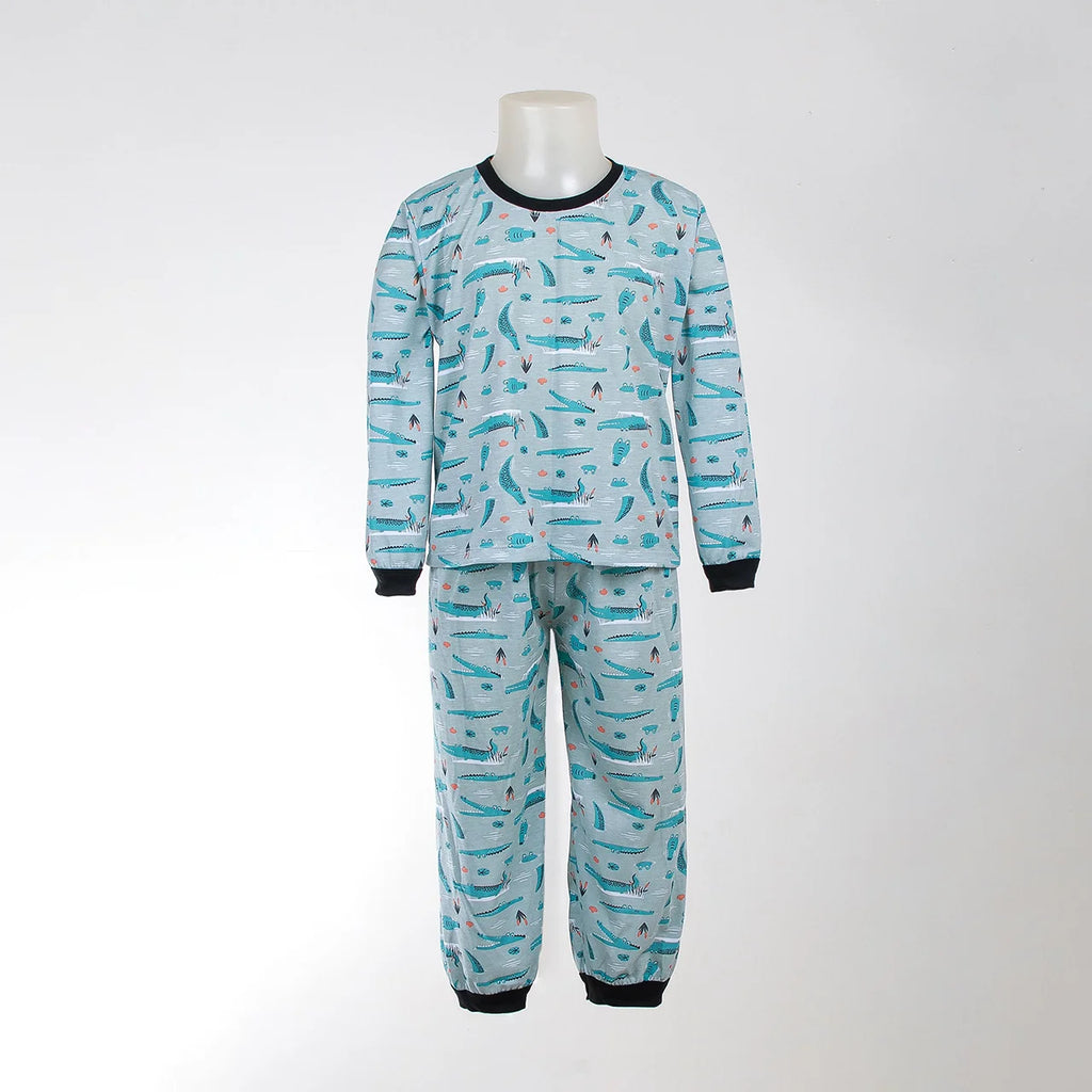 Pijama Longo Masculino Infantil - Estampa Jacaré - 028002