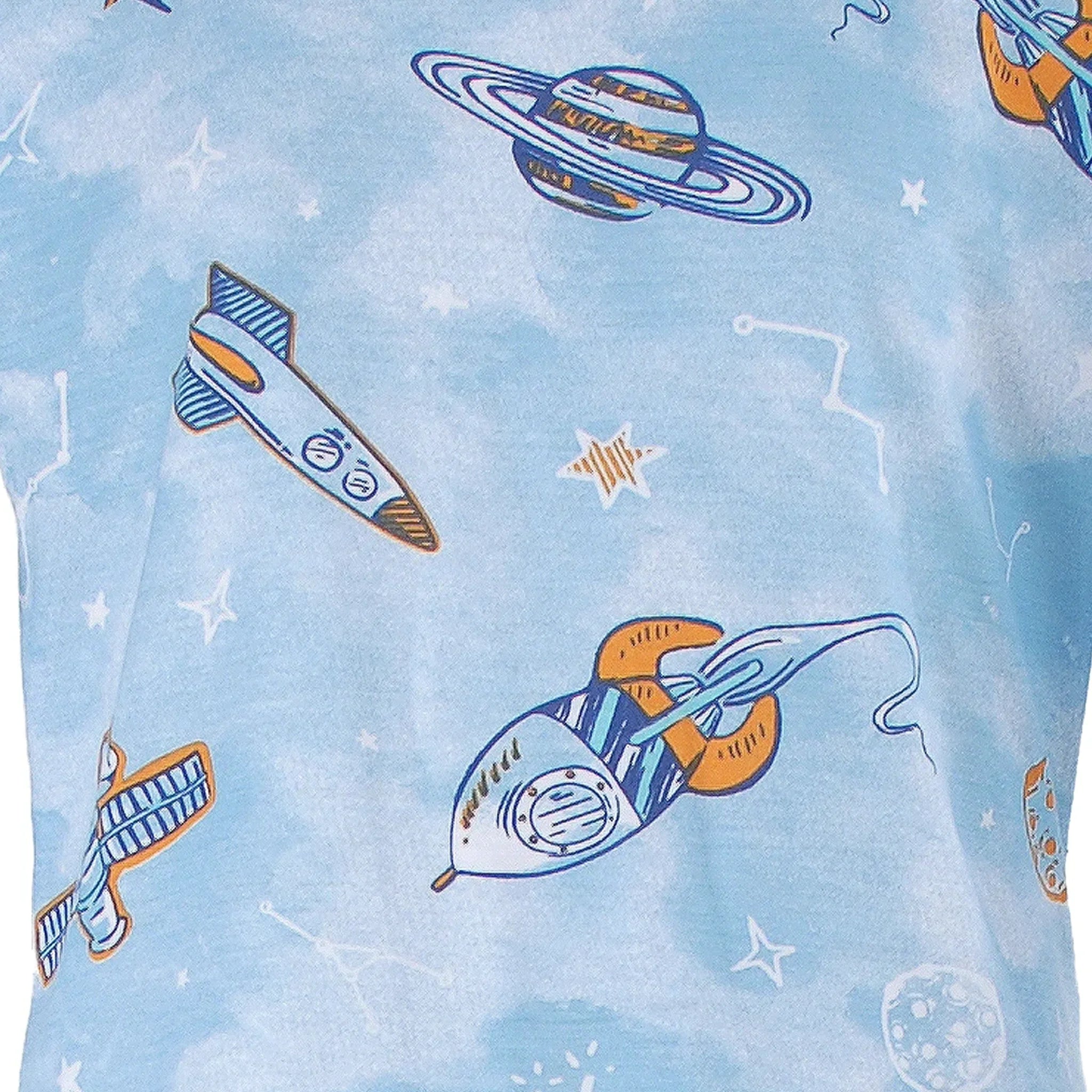 Pijama Longo Masculino Infantil - Estampa Espaço Azul - 028006