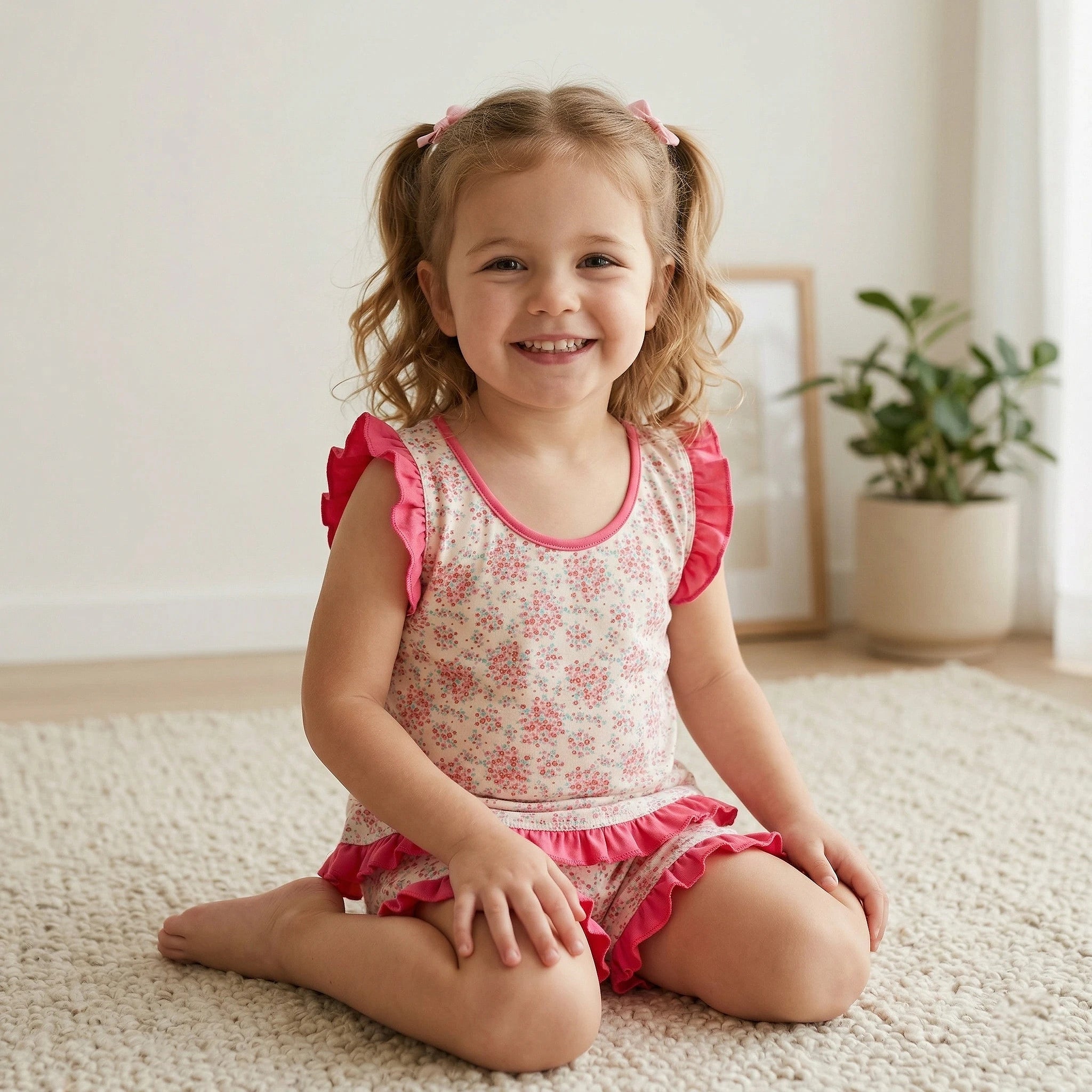 Pijama Regata Feminino Infantil - Estampa Bouquet - 023011