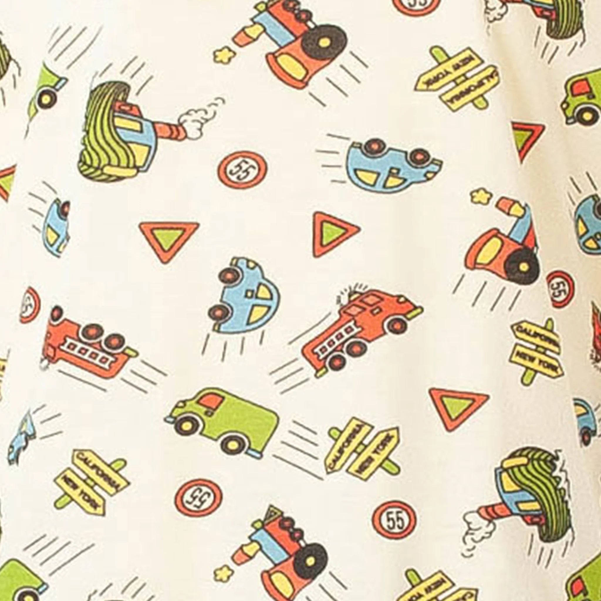 Pijama Longo Masc. Infantil - Estampa Carrinhos amarelo - 028001