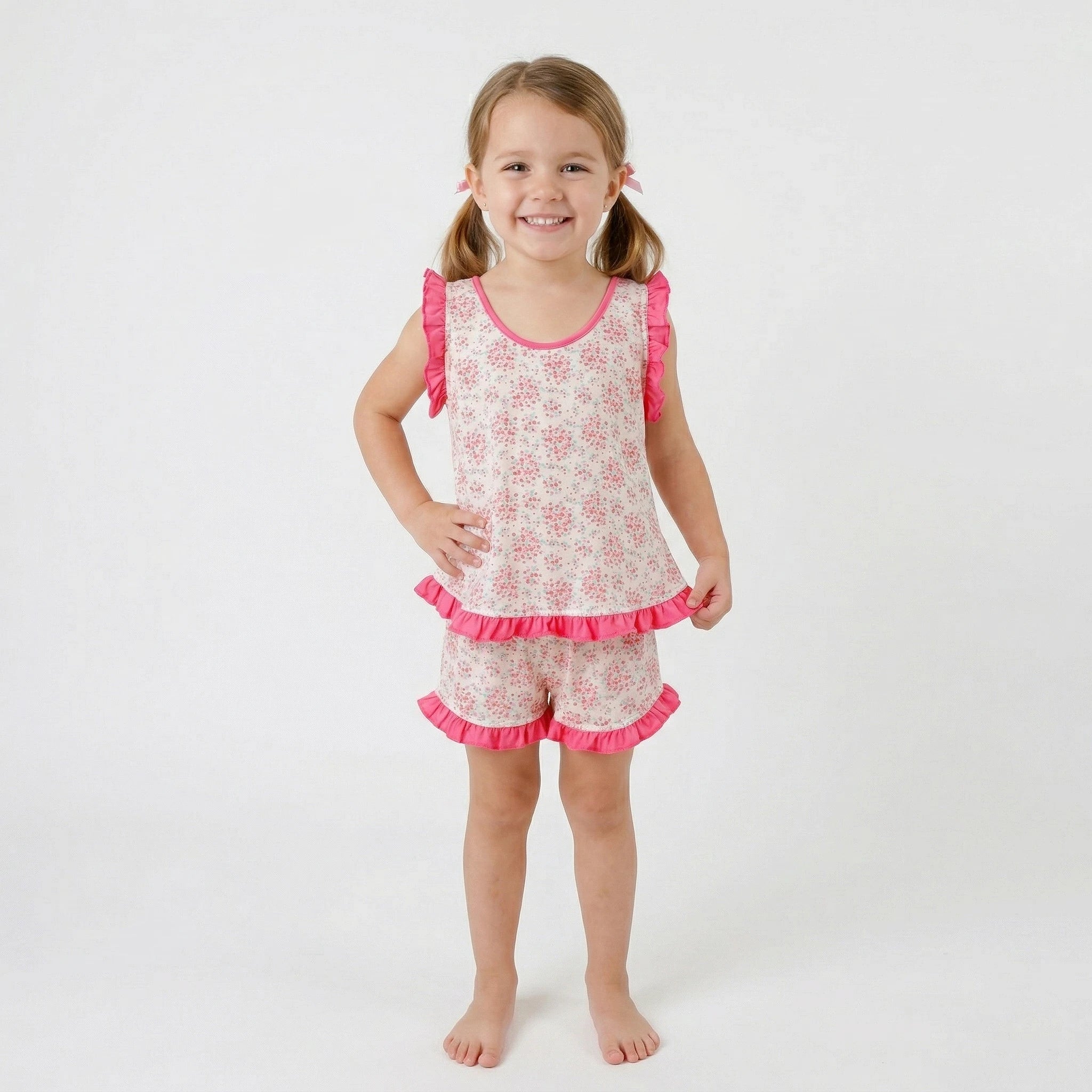 Pijama Regata Feminino Infantil - Estampa Bouquet - 023011