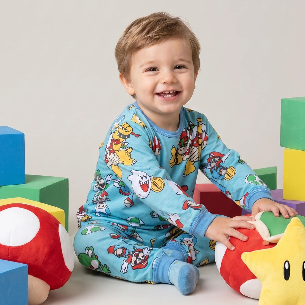 Pijama Longo Masculino Infantil - Estampa Mario Bros - 028012