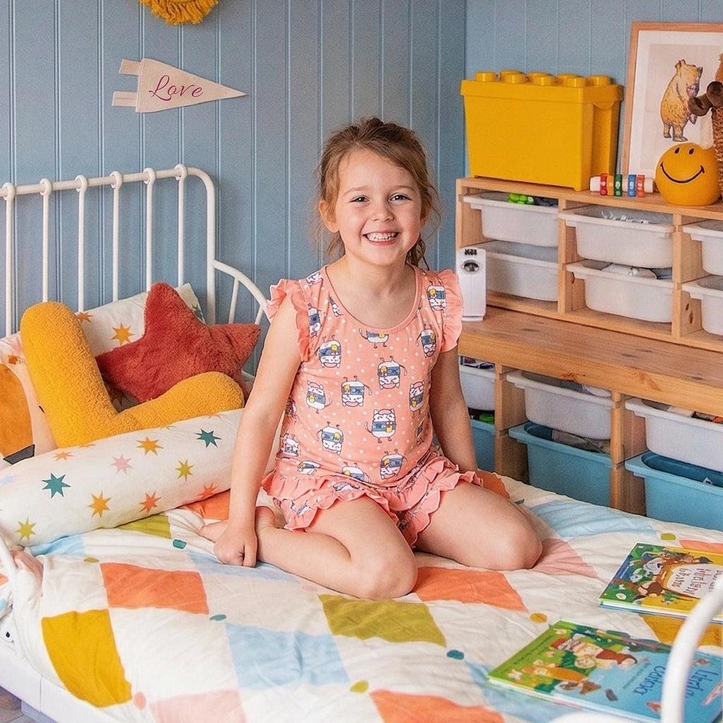 Pijama Regata Feminino Infantil - Estampa Gatinhos Detox - 023005