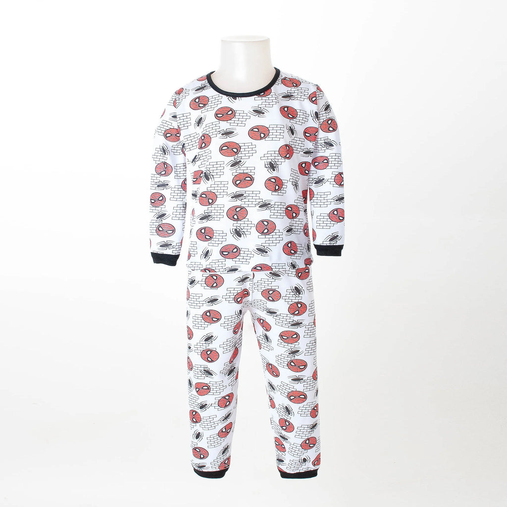 Pijama Longo Masculino Infantil - Estampa Homem-Aranha Máscaras - 028019
