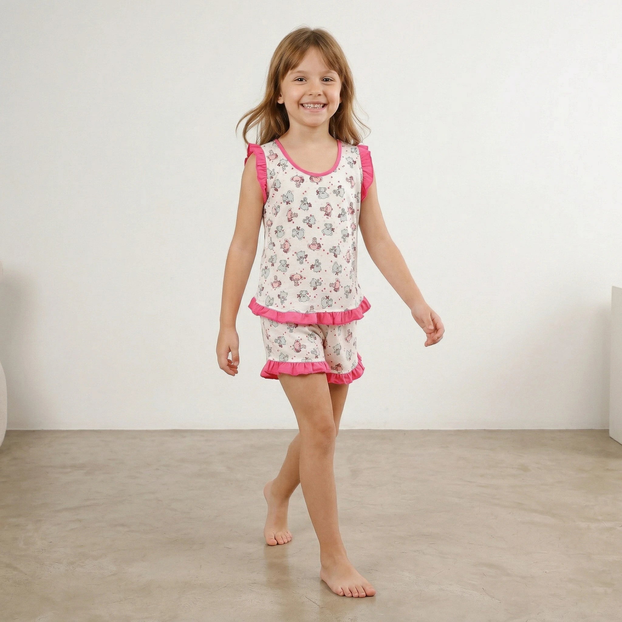 Pijama Regata Feminino Infantil - Estampa Ursinhos - 023004