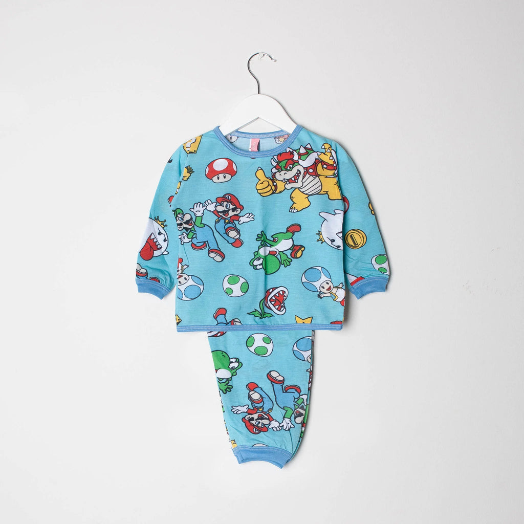 Pijama Longo Masculino Infantil - Estampa Mario Bros - 028012