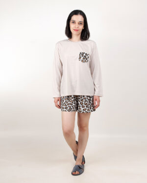 Pijama Longo com Short Fem. Adulto